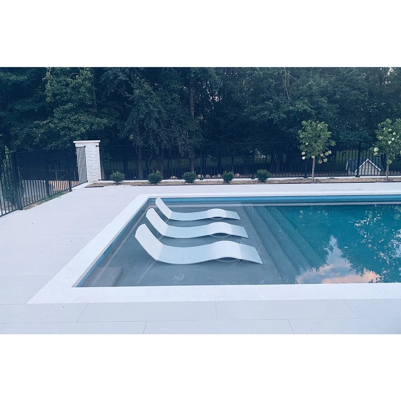 Premium Concrete Chaise Lounge Poolside - Durable Outdoor Pool Lounger for Relaxing by the Swimming Pool, Perfect for Backyard, Resort, and Beach Use