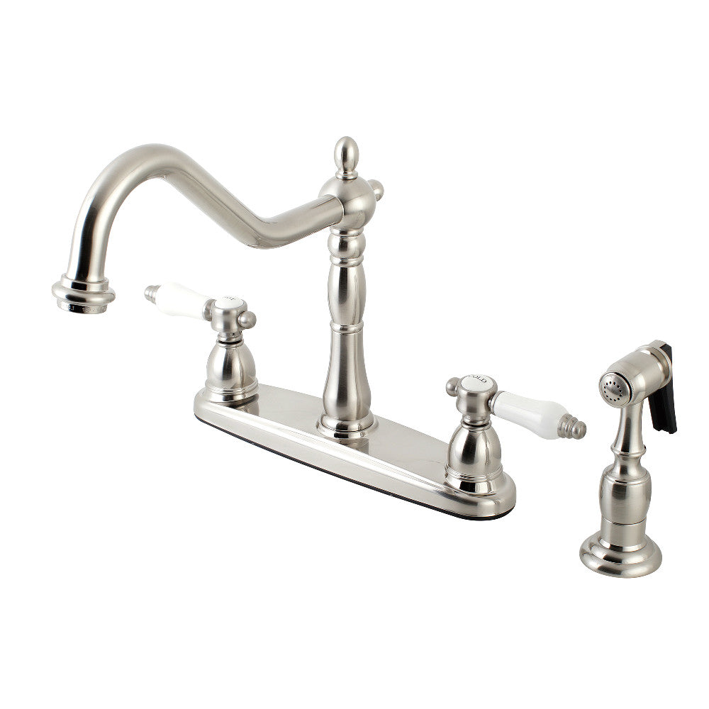 Kingston Brass KB1752BPLBS Bel Air Centerset Kitchen Faucet - Modern Single Handle Pull-Down Sprayer, Oil Rubbed Bronze Finish - Perfect for Farmhouse, RV, and Residential Kitchens