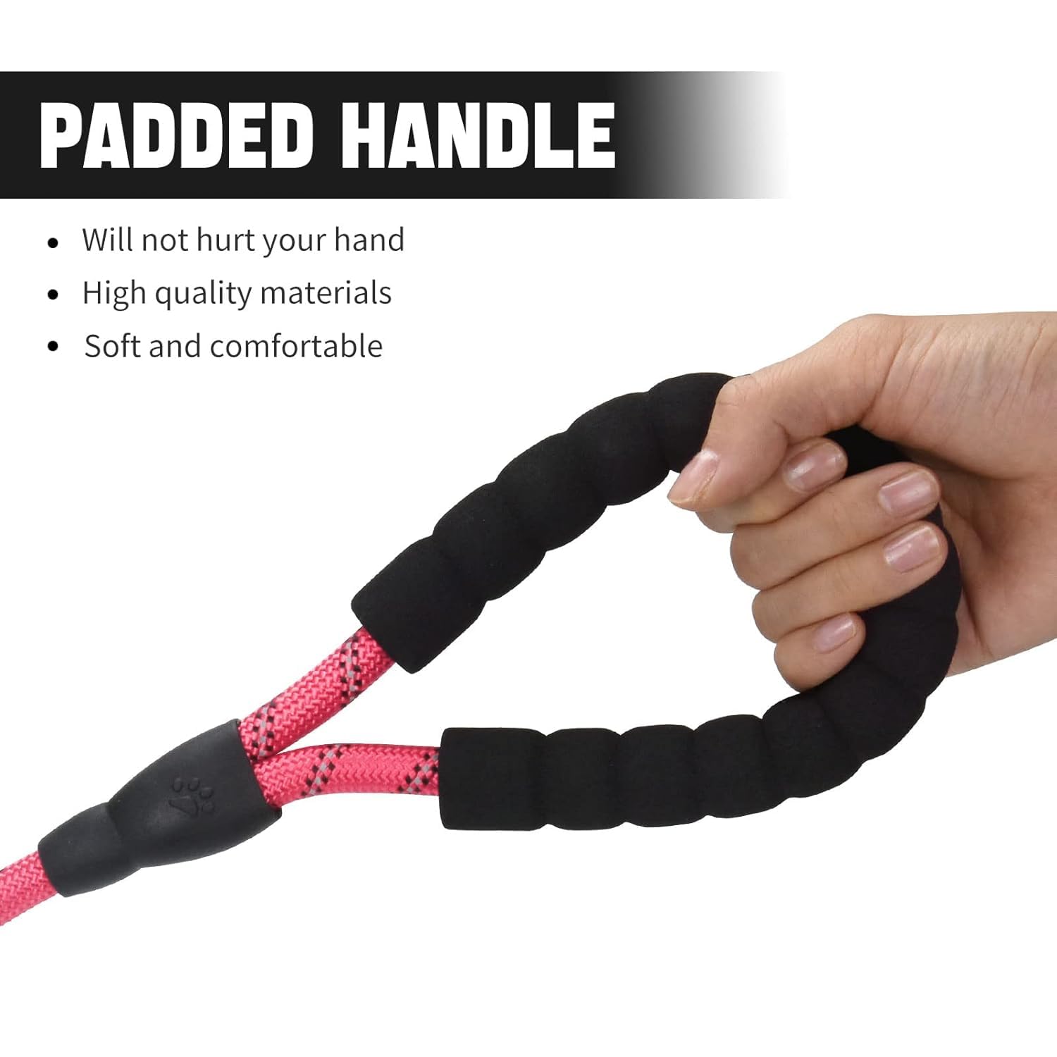 **5FT Reflective Dog Leash for Small to Medium Dogs - Heavy Duty Training & Walking Rope with Soft Padded Handle, Durable Hook - Perfect for Night Walks, Jogging & Outdoor Adventures (Color May Vary)**