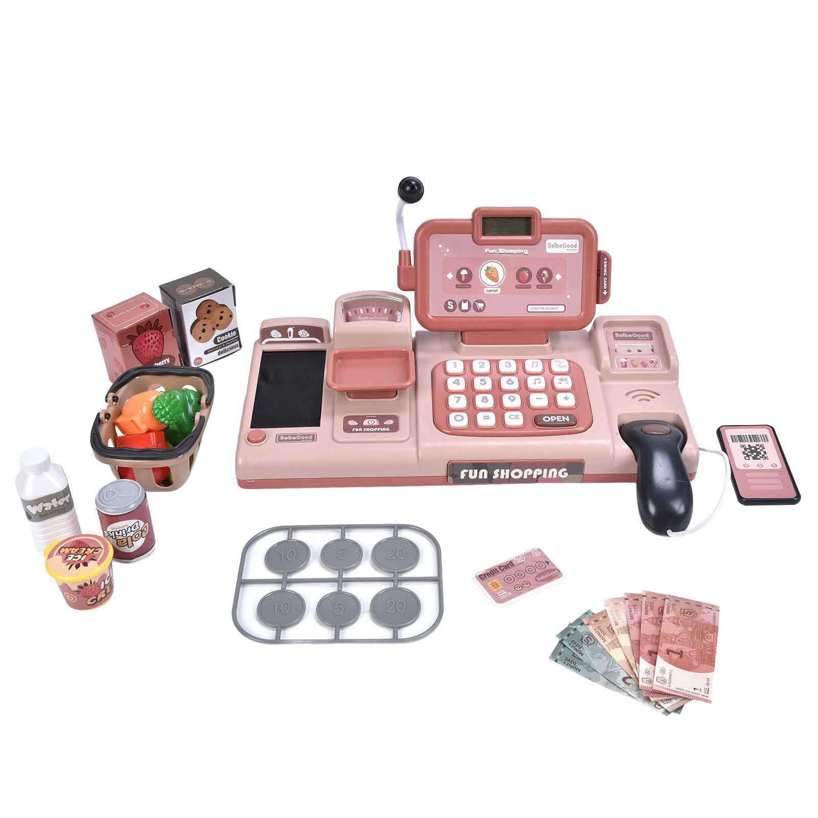 Electronic Toy Cash Register with Calculator - Pretend Play Money Set for Toddlers & Preschoolers | Learning Toy for Boys & Girls (Pink) | Perfect for Role Play, Math Practice & Grocery Store Games
