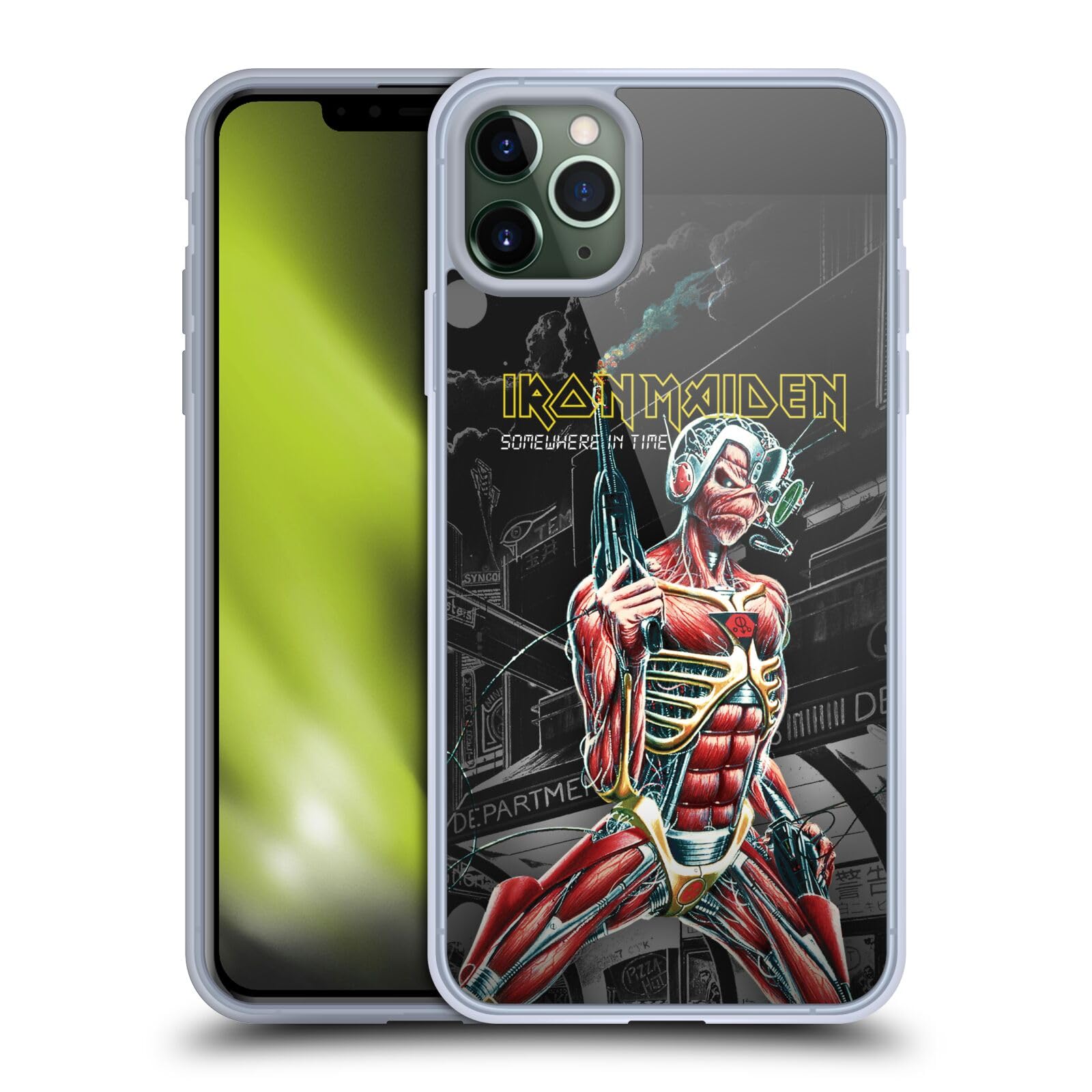 Officially Licensed Iron Maiden Somewhere in Time Album Cover Soft Gel Phone Case for Apple iPhone 11 Pro Max - Protective & Stylish Cover for Music Fans, Concerts & Daily Use