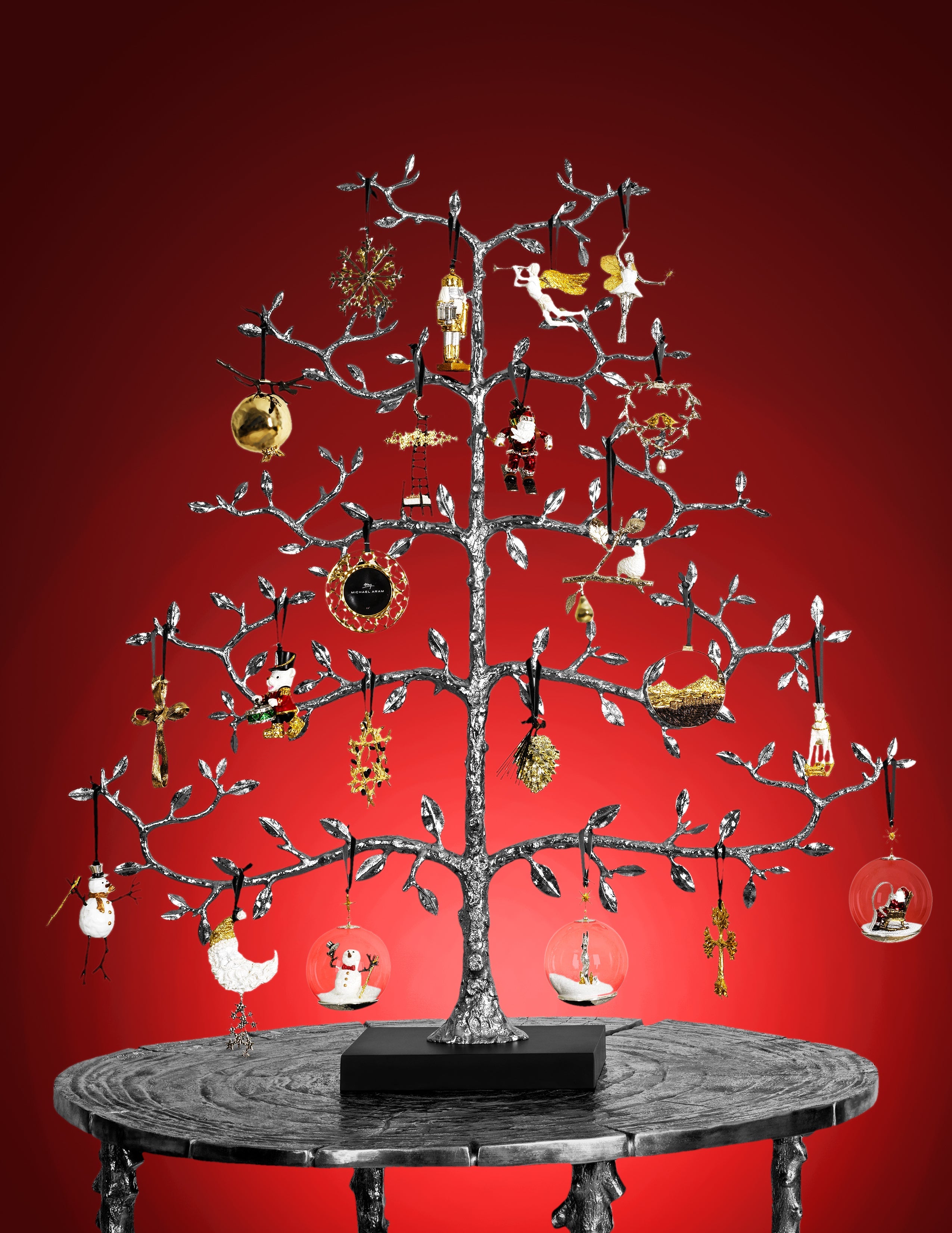 Espalier Christmas Ornament Tree - Elegant Wall-Mounted Holiday Decor for Home, Office & Festive Parties | Perfect for Living Room, Mantel & Winter Weddings
