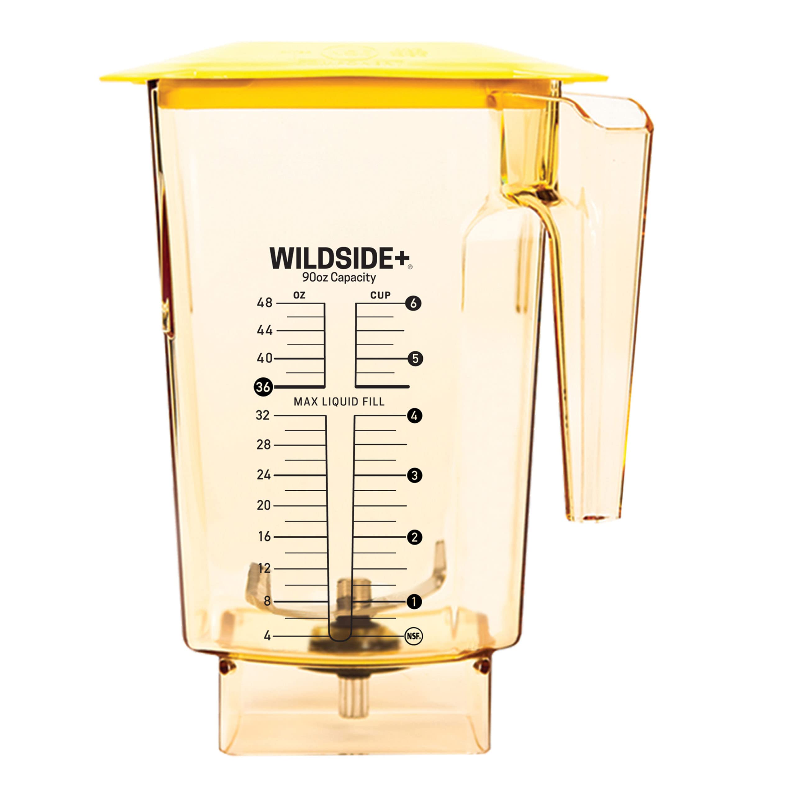 Blendtec 90 oz WildSide Commercial Blender Jar - 5-Sided Design - Replacement for Blendtec Blenders - 36 oz Capacity - Yellow - Perfect for Smoothies, Soups & Nut Butters