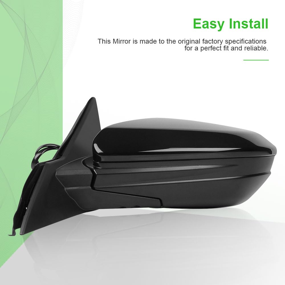SCITOO Left Side View Mirror Replacement for 2016 Honda Civic - Power/Manual Folding Black Exterior Mirror (Part #HO1320283) | Perfect for Parking Assistance & Blind Spot Safety