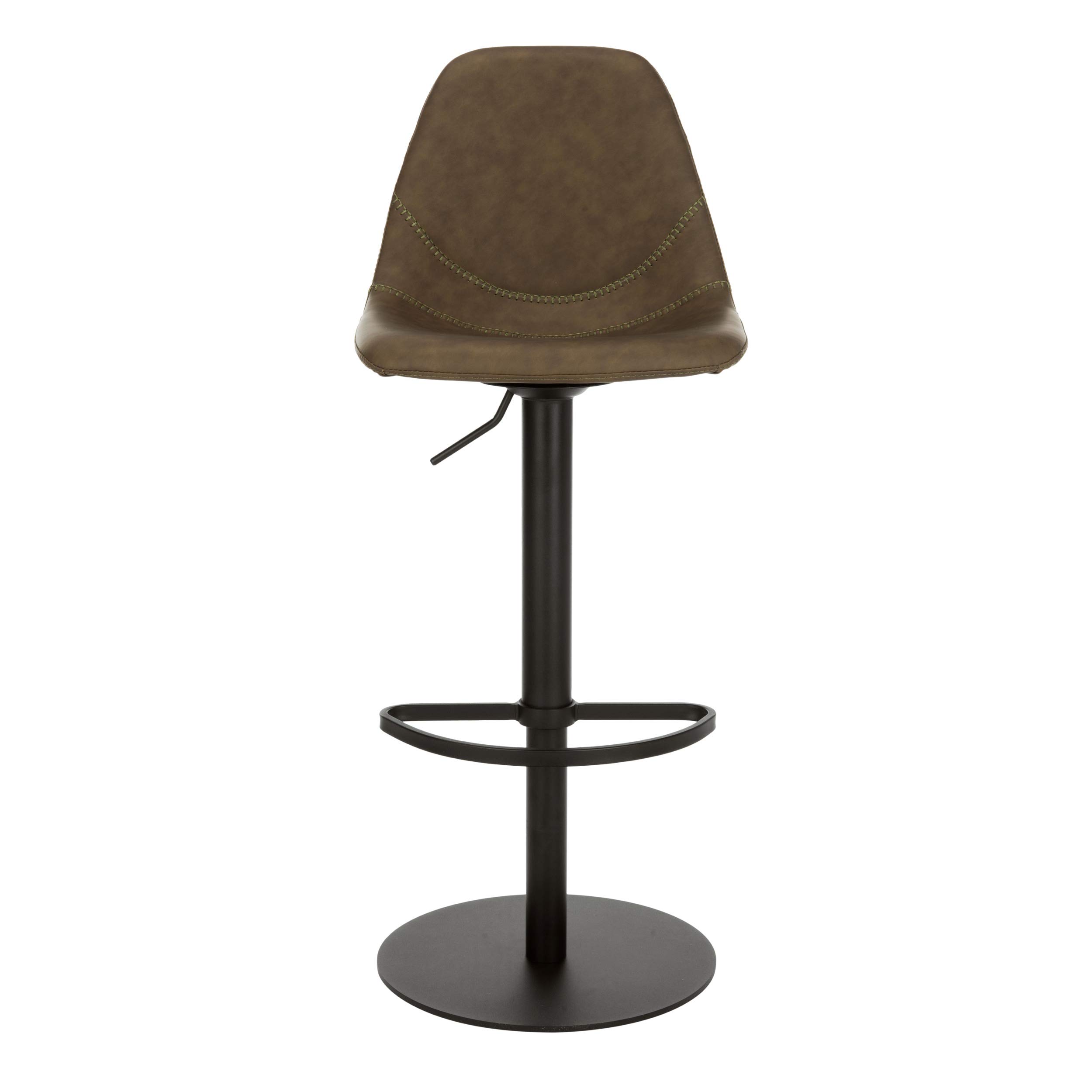 Safavieh Home Collection Sky Cognac Adjustable Swivel Bar Stool - Modern Counter Height Bar Stool with 360° Rotation for Kitchen Island, Breakfast Nook & Home Bar