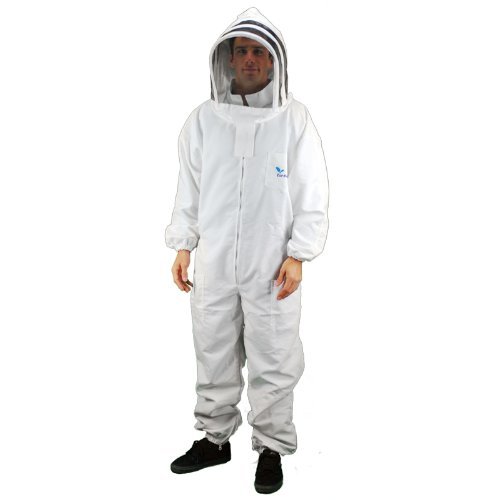 Professional Beekeeping Suit for Adults - Full Body Bee Protection with Veil & Gloves - Durable Beekeeper Jacket (Large) - Ideal for Honey Harvesting, Hive Inspection & Beekeeping Activities