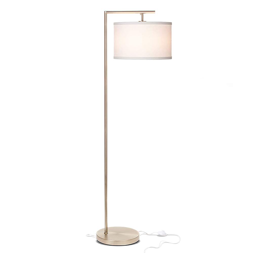 Brightech Montage Modern LED Floor Lamp - Tall Standing Light for Living Room, Bedroom & Office - Adjustable Reading Lamp with Satin Nickel Finish - Perfect for Home Decor, Reading & Workspaces