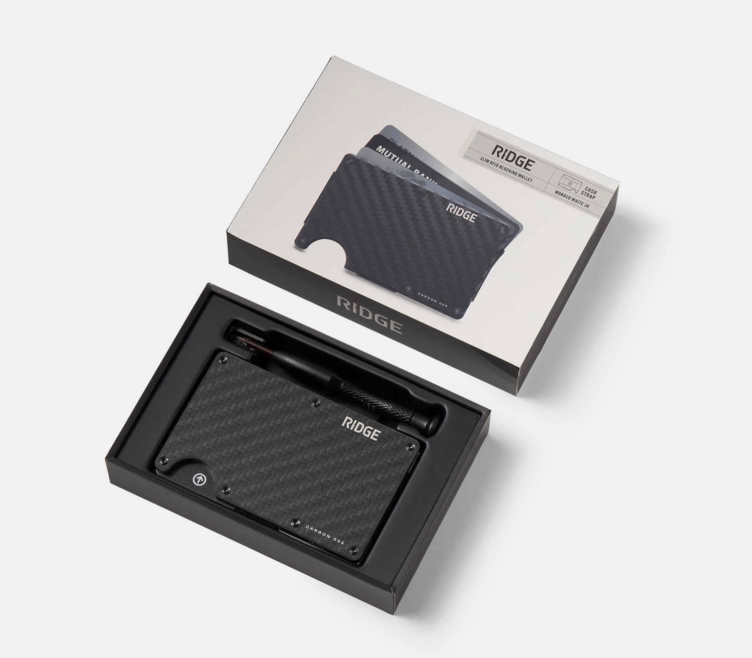 Ridge Wallet Monaco White Carbon Fiber Slim Minimalist RFID Blocking Front Pocket Wallet for Men - Perfect for Everyday Carry, Travel & Gifts