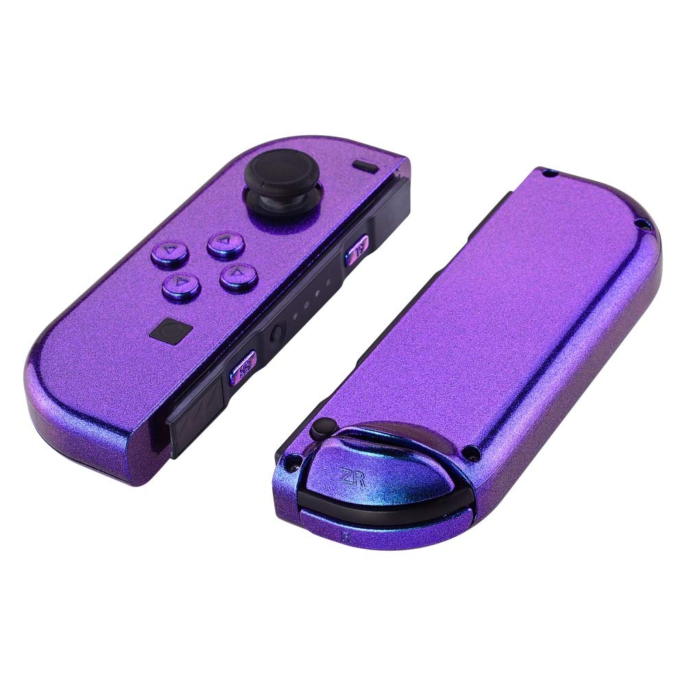 eXtremeRate Custom DIY Replacement Cover Case & Button Kit for Nintendo Switch/OLED Joycon Controller - Chameleon Purple Blue | Gaming Grip for Enhanced Comfort & Durability | Perfect for Handheld & TV Mode Gaming