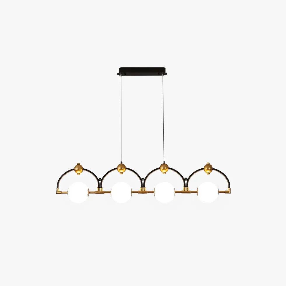 Modern 4-Light Linear Pendant Lighting Fixture for Kitchen Island, Dining Room & Bar Counter - Adjustable Hanging Chandelier with Clear Glass Shades