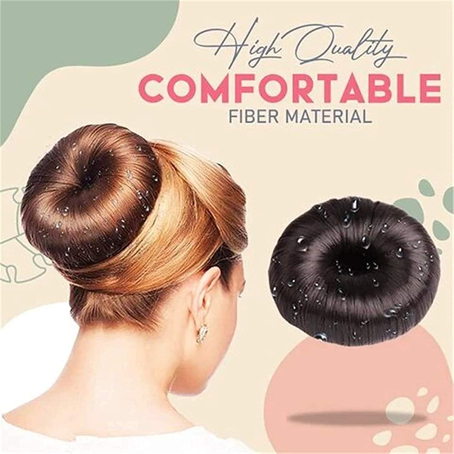 Nihexo 4-Piece Dark Brown Donut Hair Bun Maker Set for Women & Girls - Hair Bun Shaper, Donut Bun Maker, Hairpiece for Updos, Ponytails & Party Hairstyles