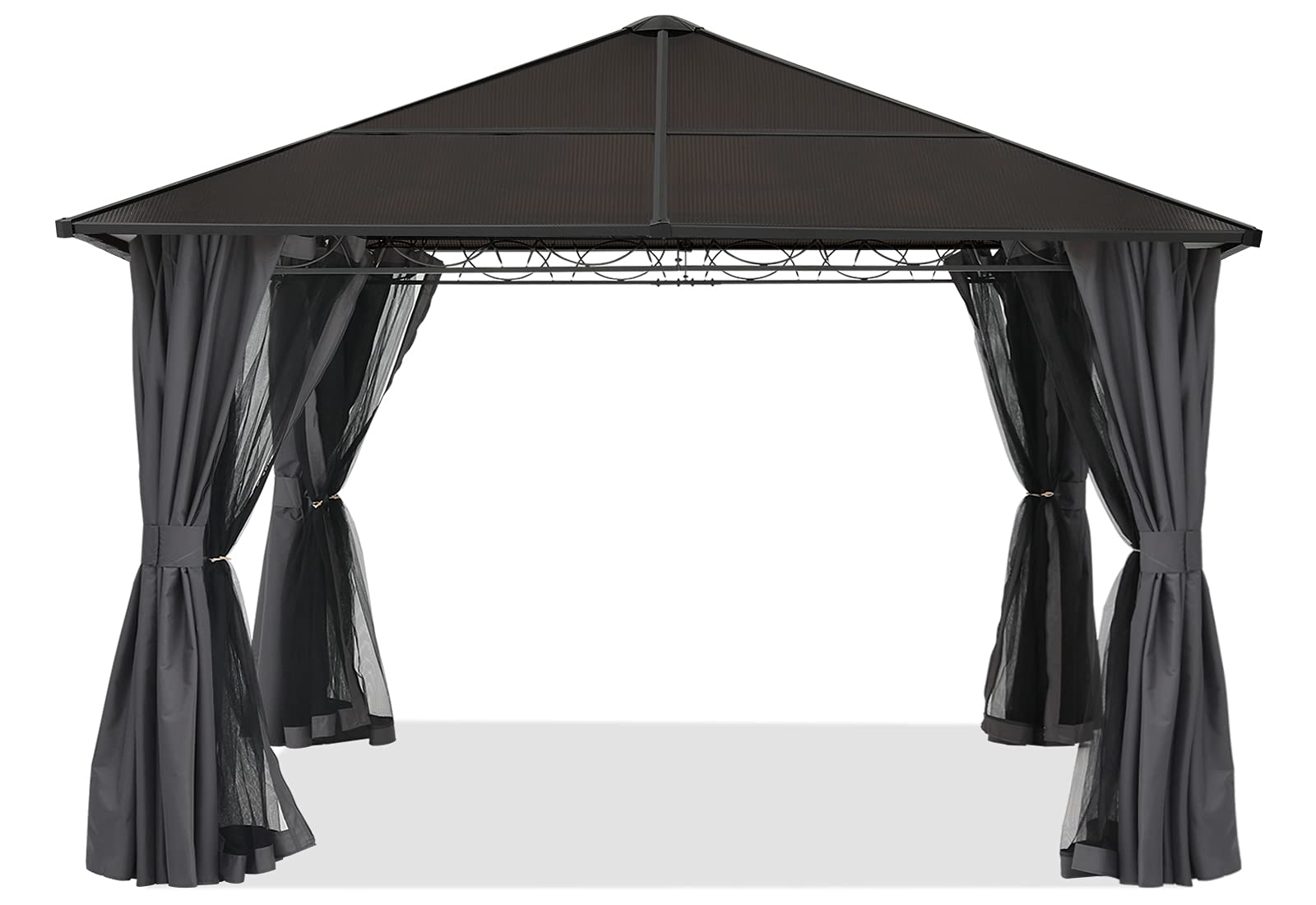 ABCCANOPY Hardtop Patio Gazebo with Weather-Resistant Curtains & Mosquito Netting - Perfect for Outdoor Dining, Garden Parties, and Backyard Relaxation