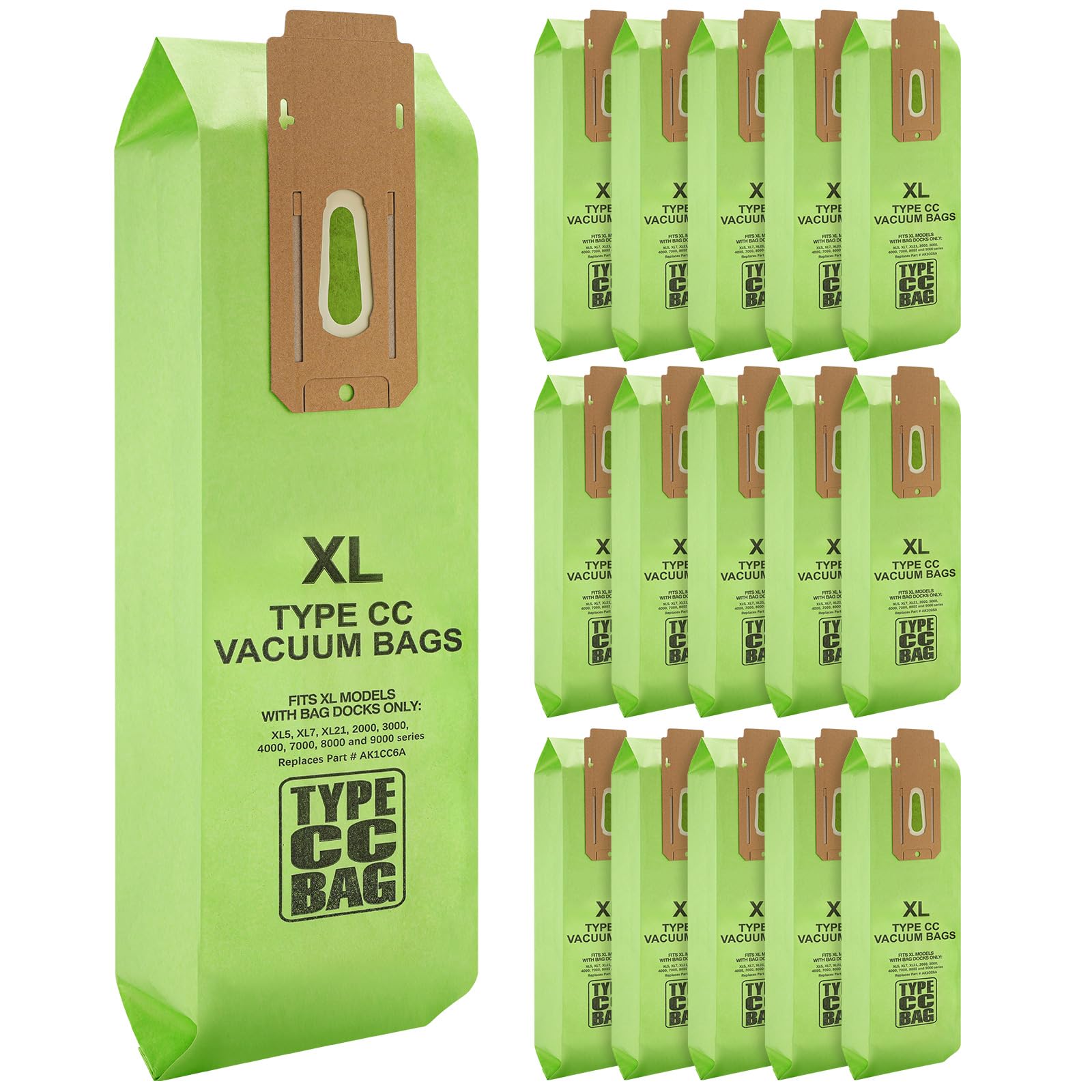 16-Pack Vacuum Bags for Oreck Type CC | Compatible with All Oreck XL Upright Vacuums | Replaces Part #CCPK8DW | Ideal for Home & Office Cleaning