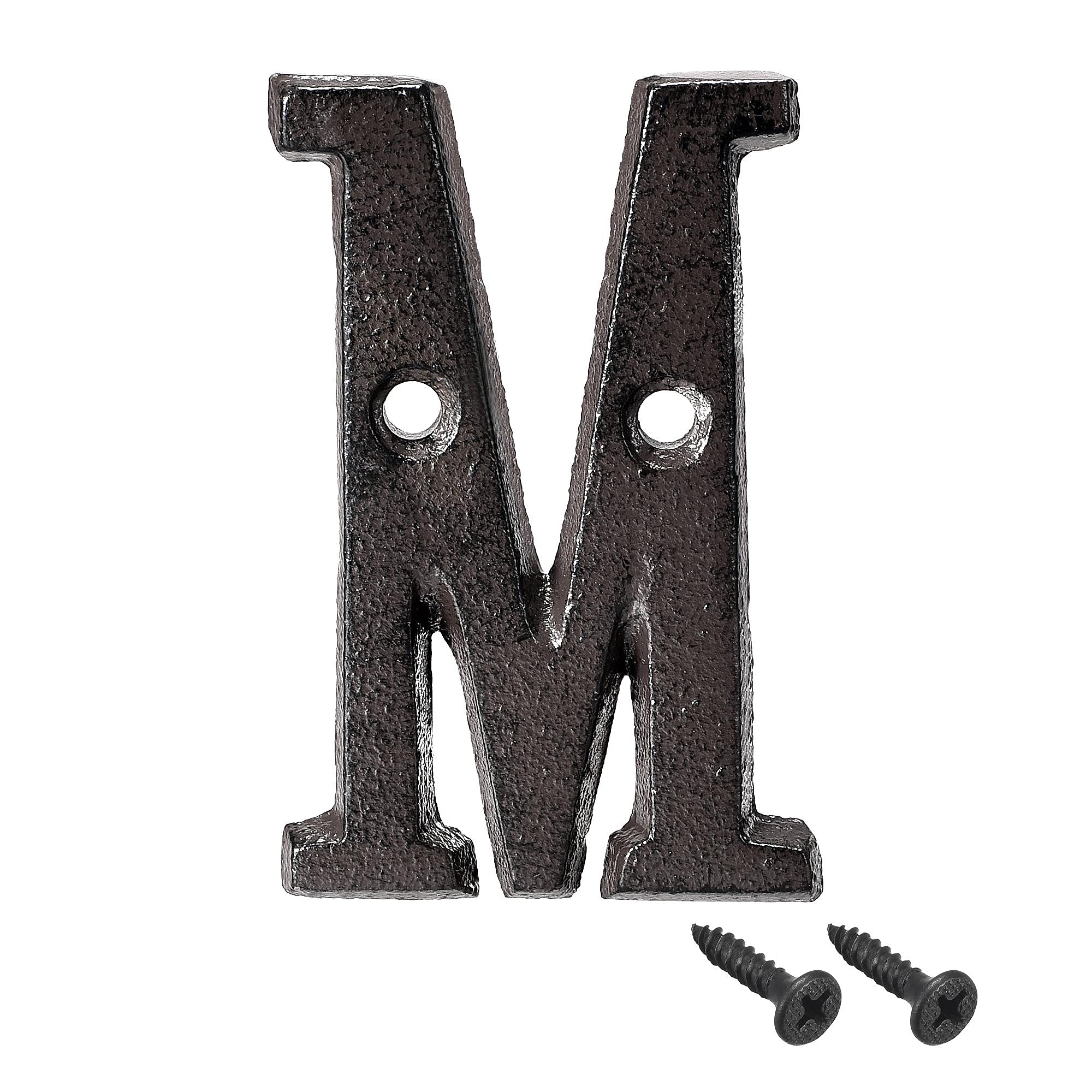 3 Inch Cast Iron Letter M - House Letter for Home, Hotel, Mailbox & Address Sign - Durable Outdoor Decorative Lettering for Porch, Garden & Wall Decor