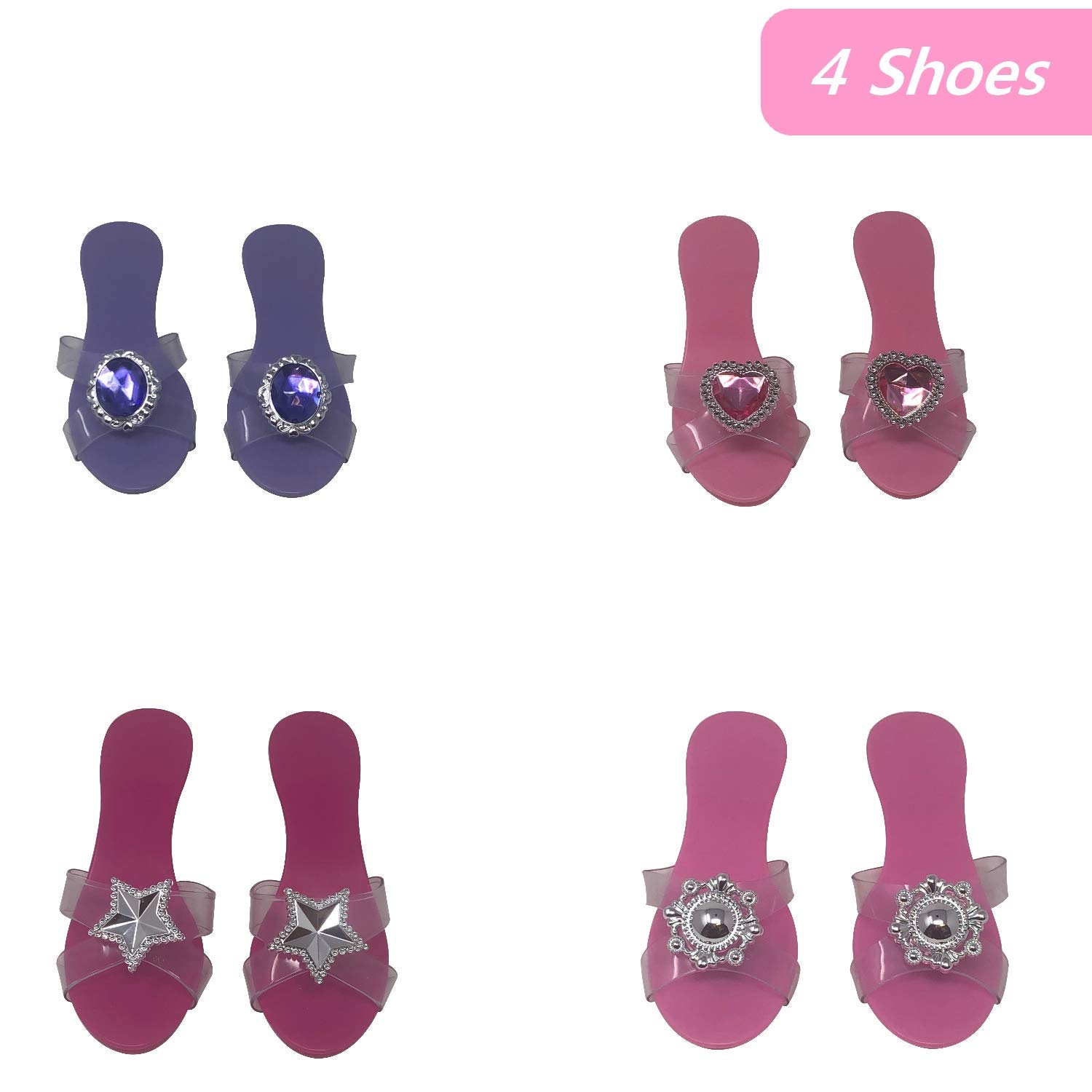 Royal Dreams Princess Dress-Up Set for Girls - 4 Shoes, 2 Tiaras, Necklace, Bracelet & Earrings - Perfect for Role Play, Birthday Parties & Pretend Play - Sparkly Princess Costume Accessories for Kids