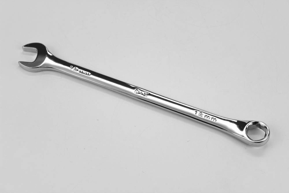 12mm 6-Point Metric Long Combination Chrome Wrench - Professional Grade Tool for Automotive, Machinery & DIY Repairs - Perfect for Tight Spaces & Heavy-Duty Applications