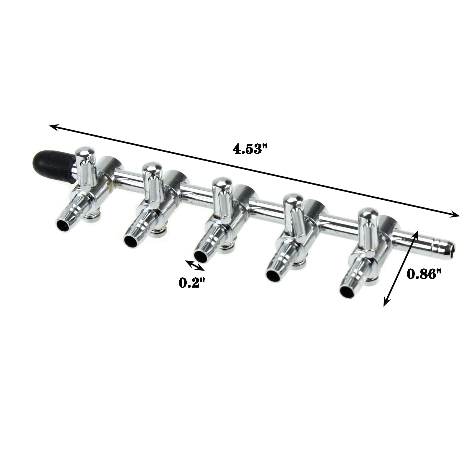 AQUANEAT 5-Way Aquarium Air Pump Splitter - Stainless Steel Fish Tank Air Valve for Oxygen Control - Perfect for Large Tanks, Bubble Walls & Multiple Air Stones