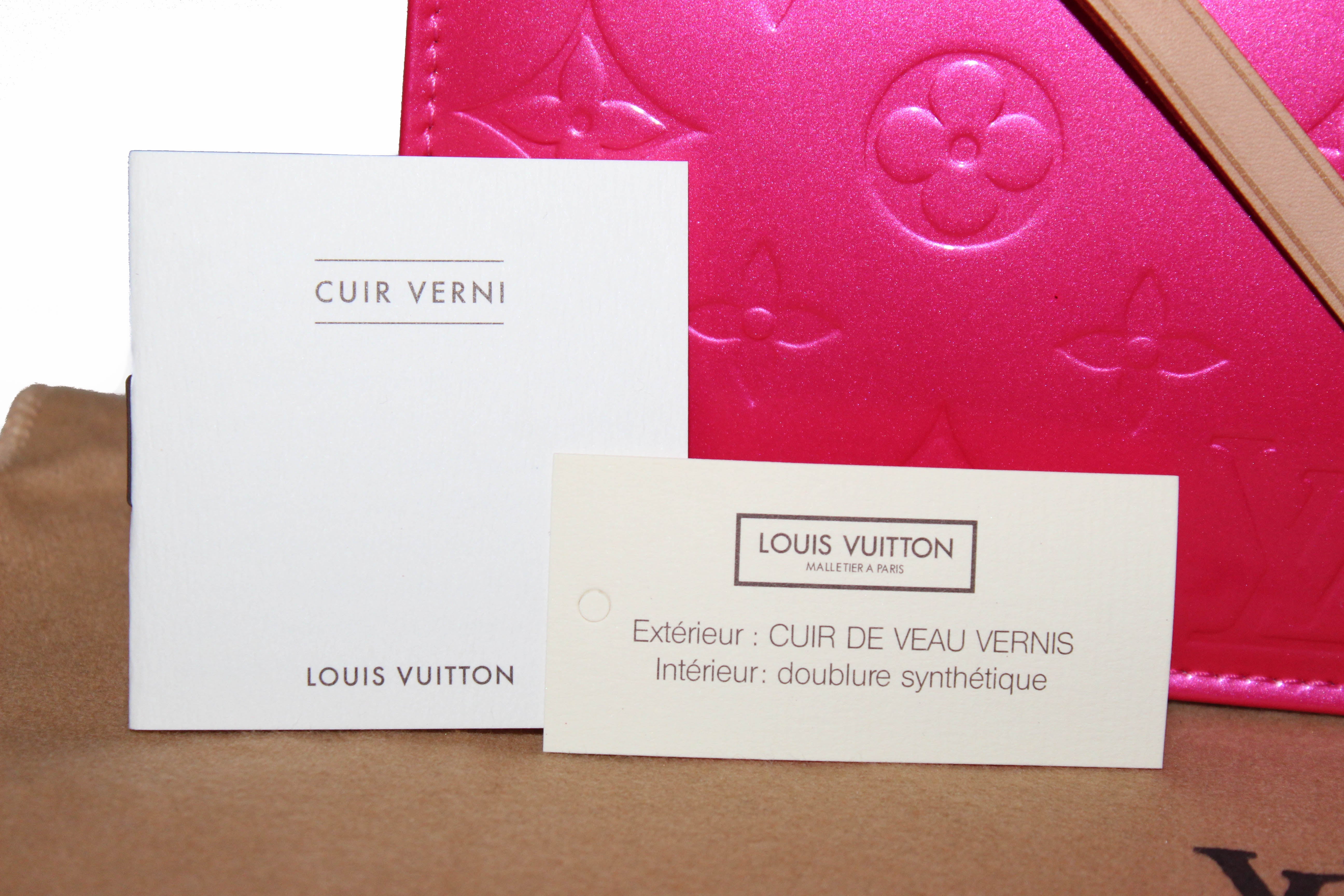 Authentic Louis Vuitton Pink Monogram Vernis Leather Lexington Pochette Handbag for Women - Luxury Evening Clutch, Party & Date Night Accessory