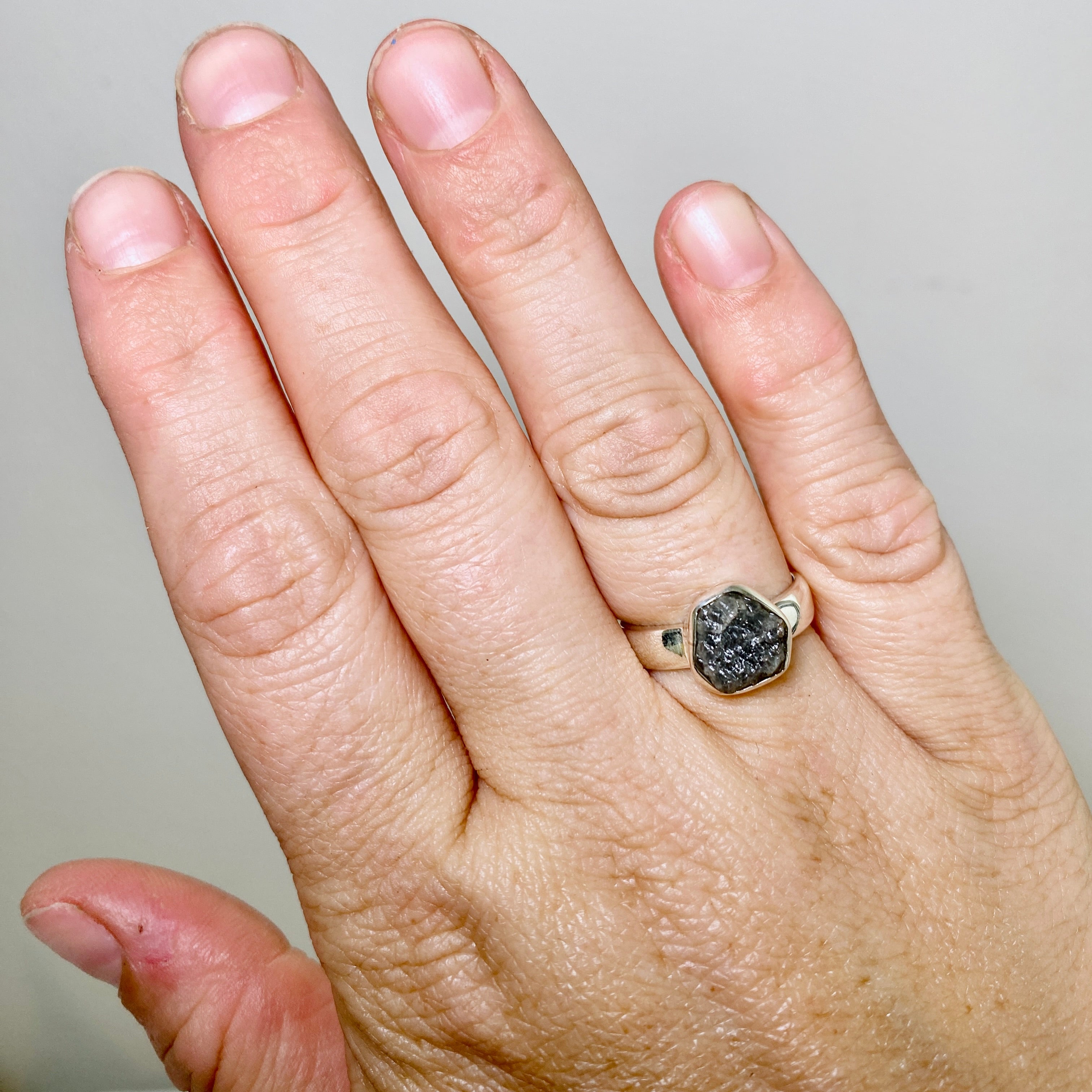 Natural Rough Diamond Freeform Raw Ring - Size 7 - Handmade Unique Jewelry - PRGJ884 - Perfect for Boho Chic Style & Wedding Engagement Rings