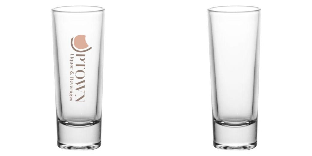 2oz Custom BarConic® Tall Shot Glasses - Clear Glass Party Cups for Whiskey, Tequila & Cocktails - Perfect for Bars, Weddings & Celebrations