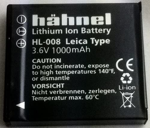 HAHNEL HL 008 Lithium Ion Battery Replacement for Panasonic DMW-BCE10, BP-DC6, CGA-S008 - Compatible with Digital Cameras & Camcorders - Perfect for Travel, Photography & Video Recording