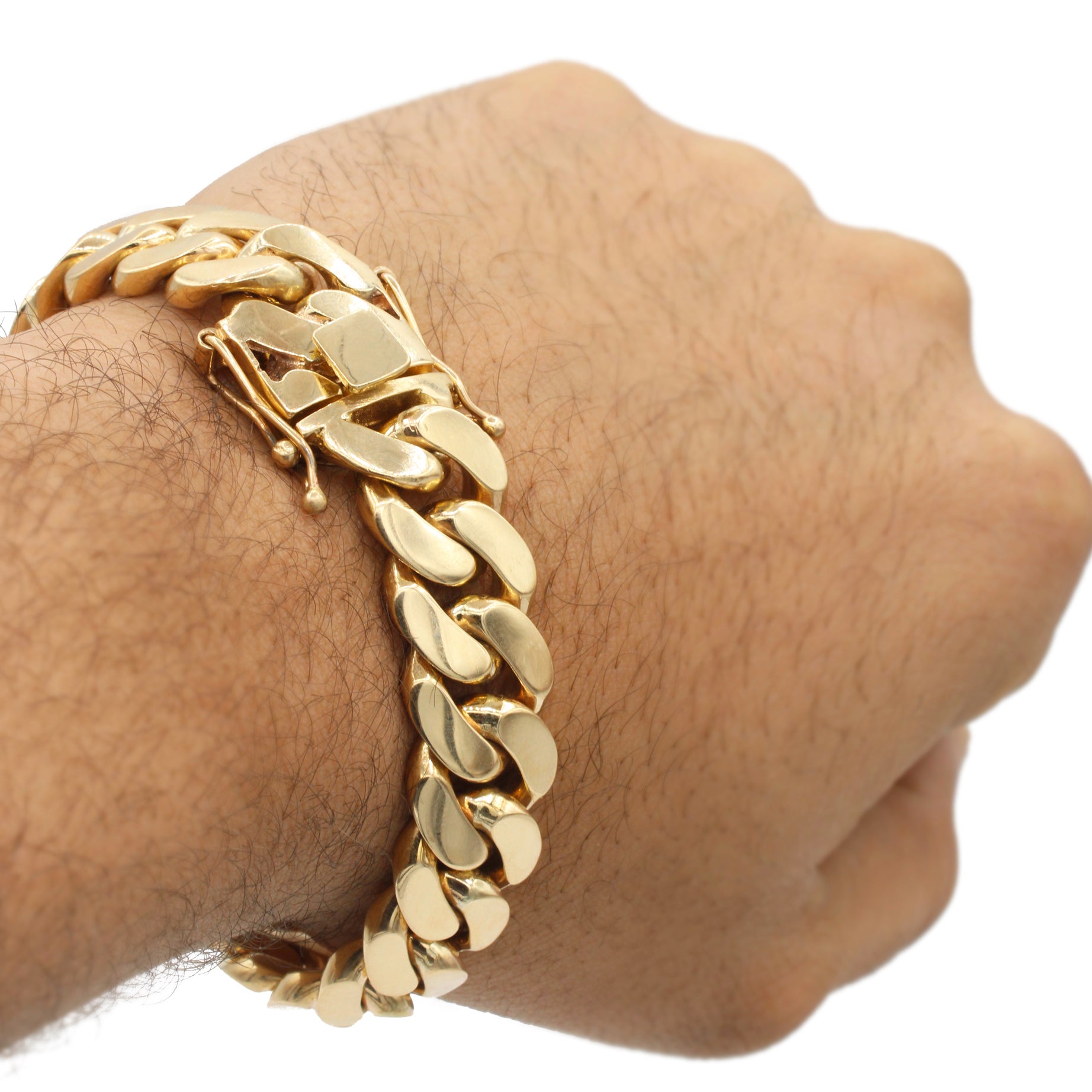 14K Solid Gold Miami Cuban Link Bracelet (14.2mm) - JTJ™ Luxury Jewelry for Men & Women | Perfect for Gifts, Parties, and Everyday Wear