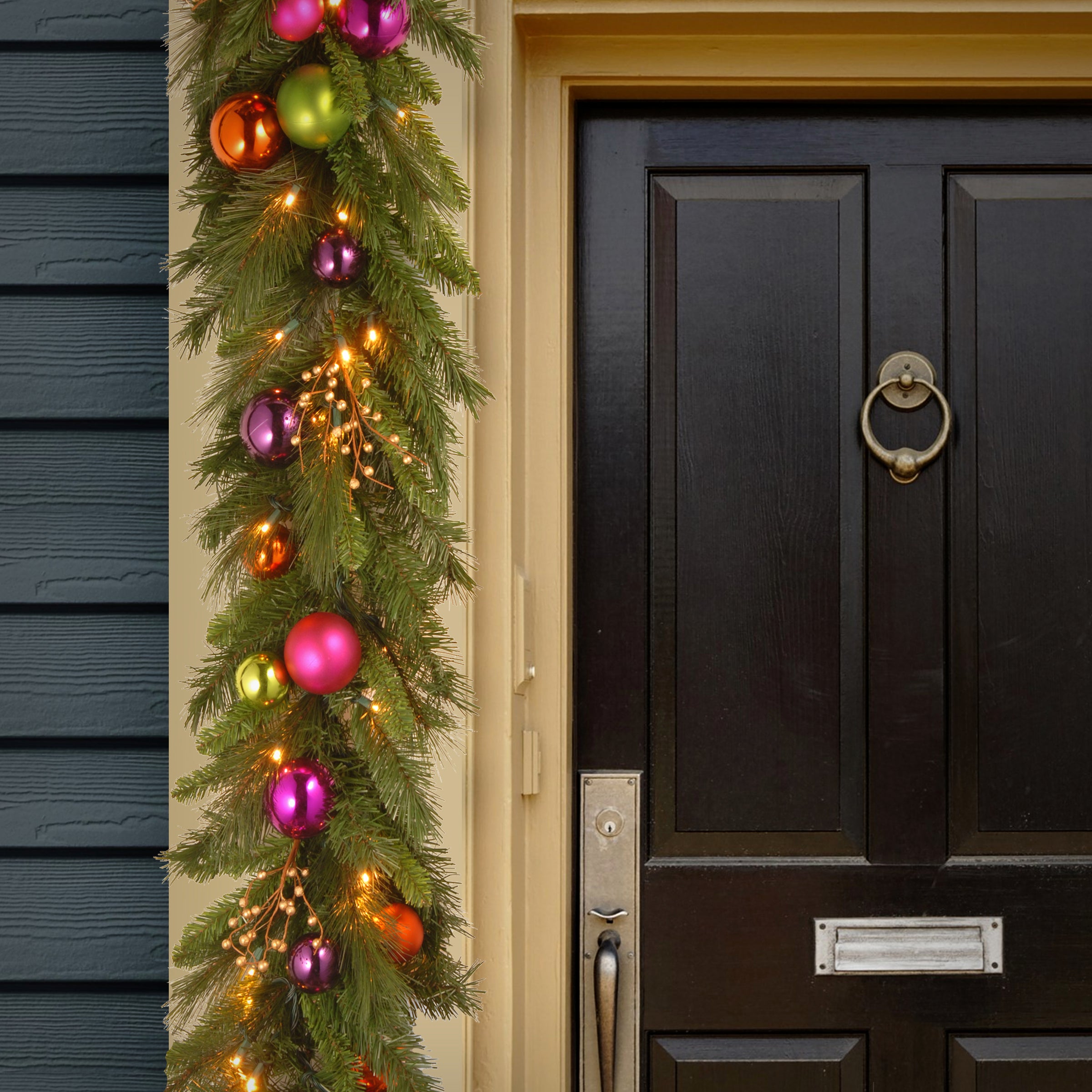 6 ft. Pre-Lit Kaleidoscope Garland with Warm White LED Lights - Perfect for Christmas Tree Decor, Holiday Party, and Indoor/Outdoor Home Decoration