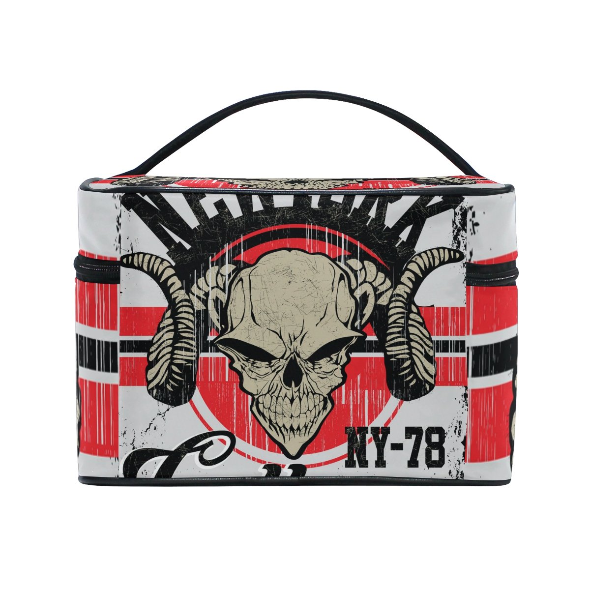 Gothic Punk Skull Travel Makeup Bag - Waterproof Cosmetic Organizer Case for Toiletries | Perfect for Travel, Gym & Daily Use