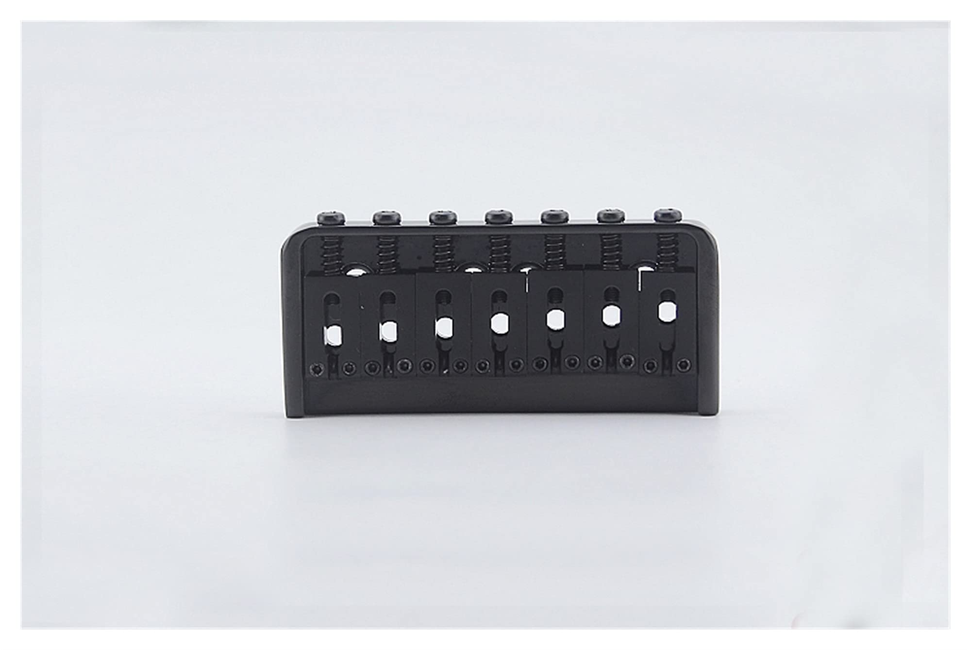 7-String Electric Guitar Fixed Bridge Saddle Set - Stainless Steel Black Tailpiece with Steel Plate | Perfect for Guitar Repair, Upgrades & Professional Performances