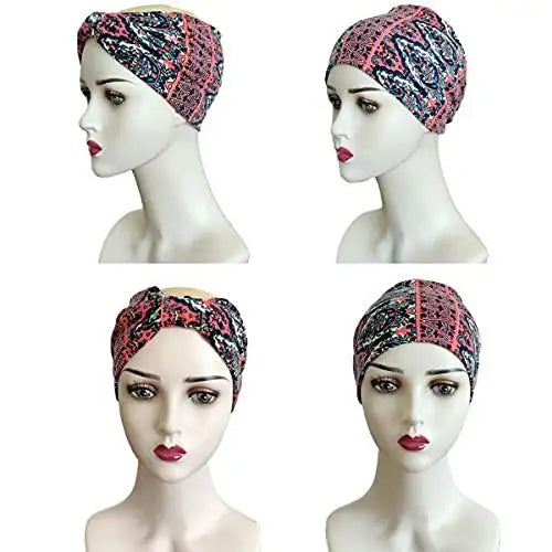 Non-Slip Yoga Headbands for Women - 5 Pack Stretchy Hair Accessories for Workouts, Running & Fitness - Cute & Comfortable Head Wraps for Active Lifestyles