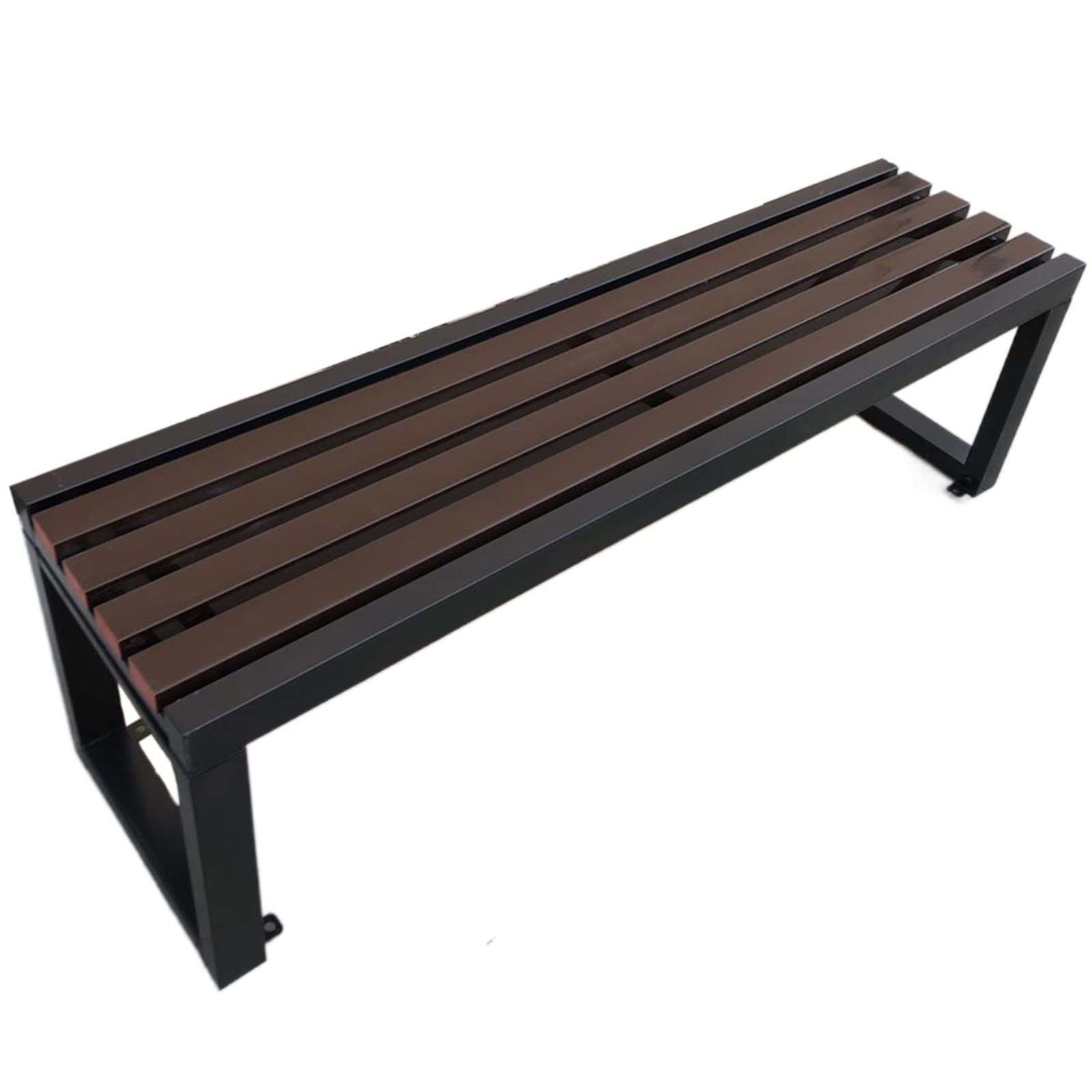 Weatherproof Outdoor Garden Bench - Durable Steel & Wood/Plastic Wood Patio Furniture for Backyard, Deck, Lawn & Poolside - 120