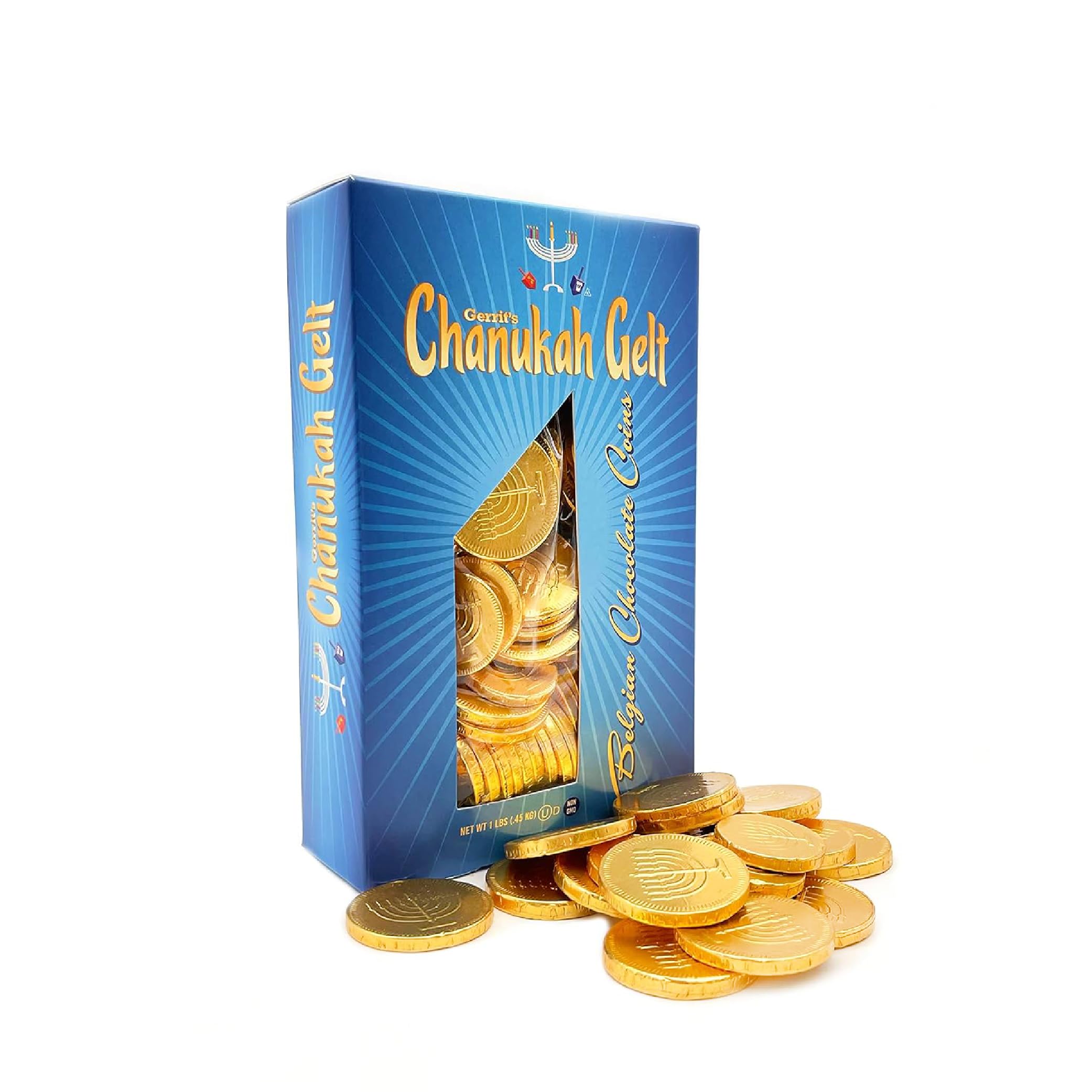 Hanukkah Gelt Milk Chocolate Gold Coins Candy - 90 Count (16 oz) Bulk Pack for Holiday Gifts, Party Favors & Jewish Celebrations