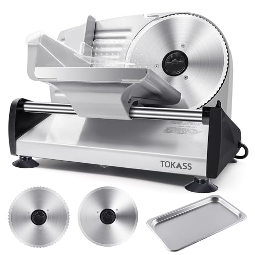 200W Meat Slicer with 2 Blades - Silver