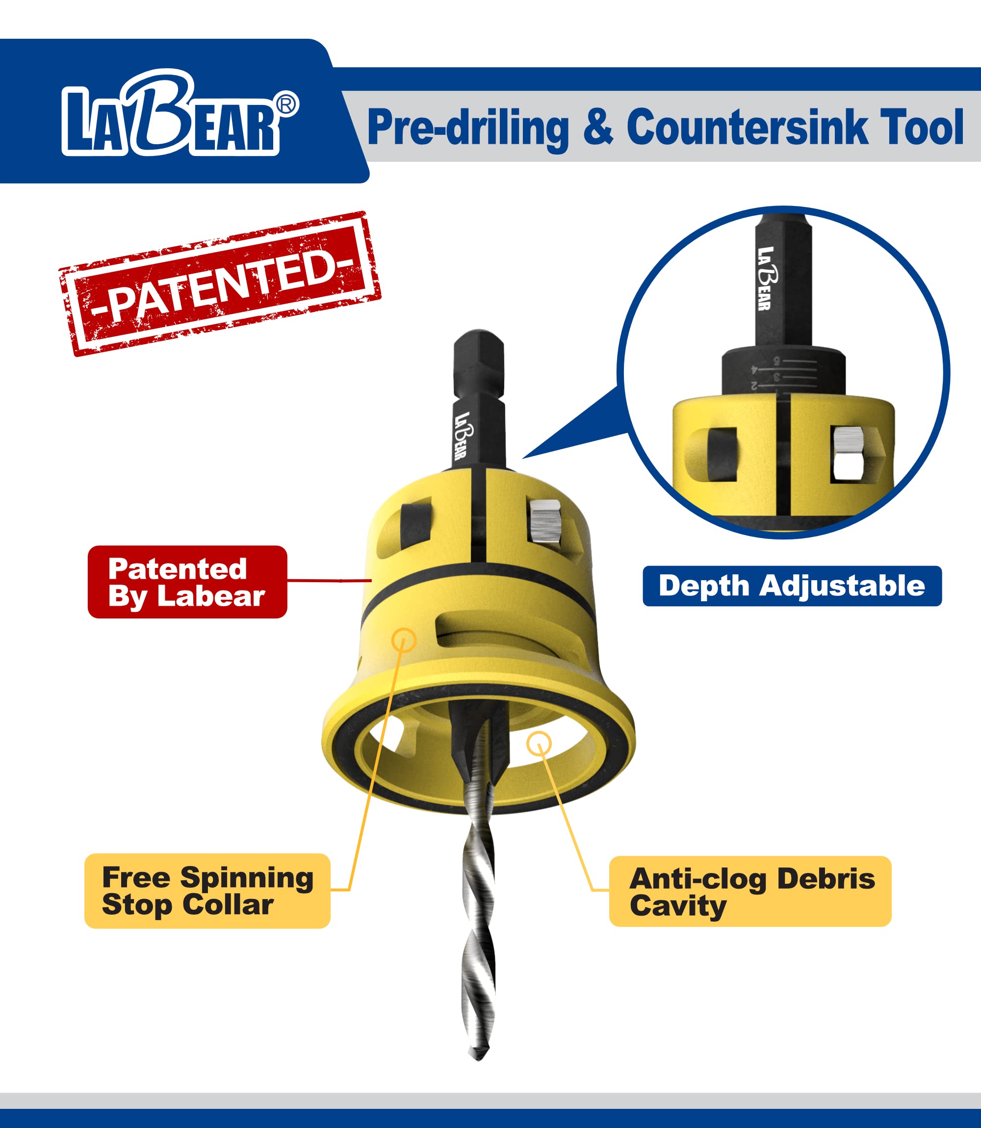 Replaceable HSS Countersink Drill Bits - 1/4