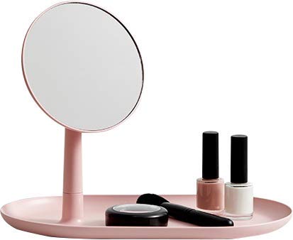 HSI Pink Mirror Tray - Elegant Vanity Decor for Makeup & Jewelry