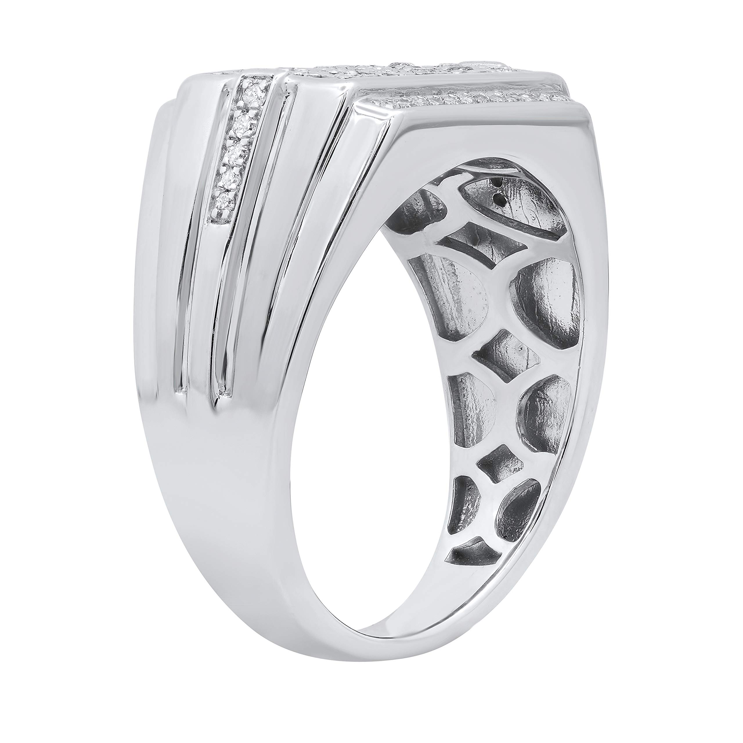 Dazzlingrock Collection 0.35 Carat (CTW) Round White Diamond Men's Wedding Band in 925 Sterling Silver - Perfect for Anniversary, Engagement & Special Occasions