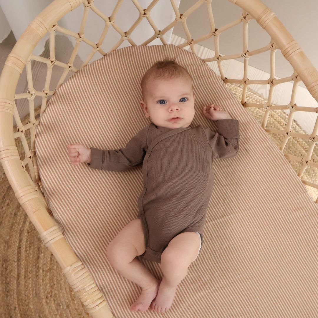 Organic Cotton Fitted Mini Crib Sheet for Baby Boy & Girl - 24