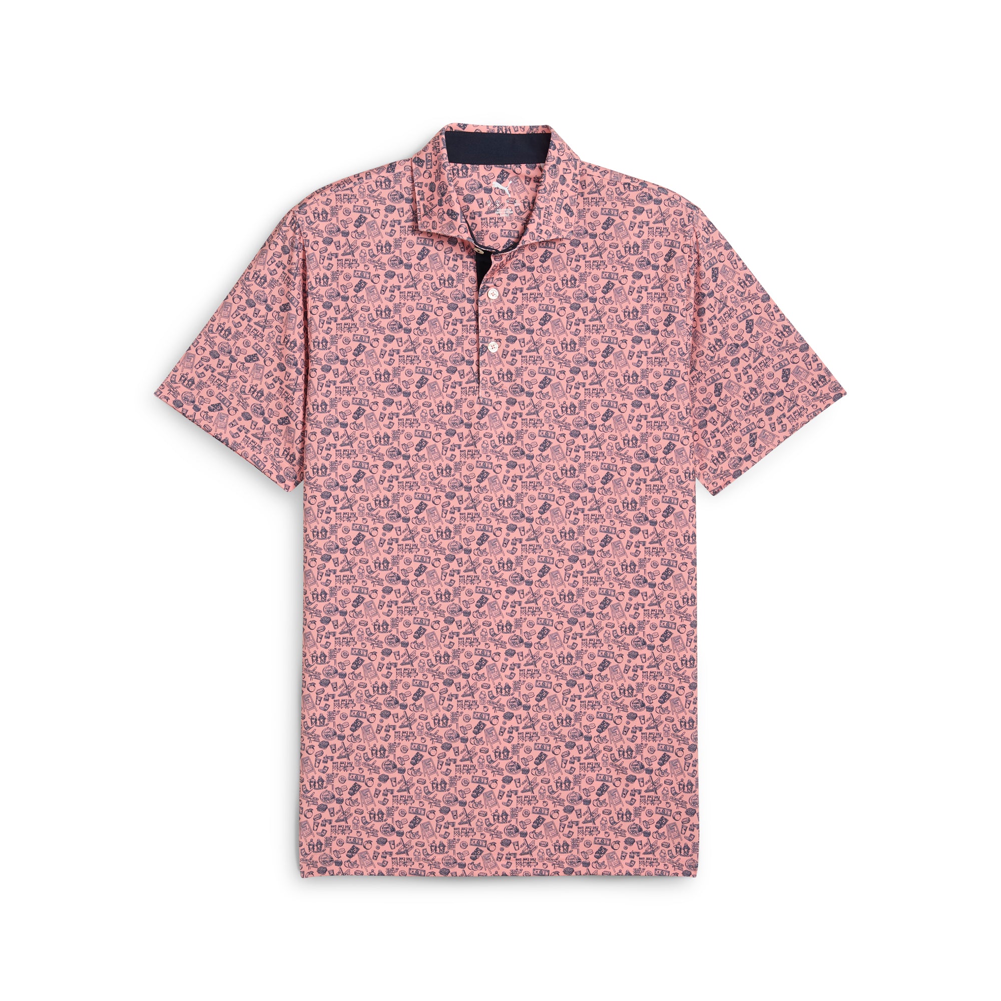 MATTR Peach Stand Golf Polo Shirt for Men - Breathable, Moisture-Wicking Performance Golf Shirt - Perfect for Golf, Casual Wear & Outdoor Activities