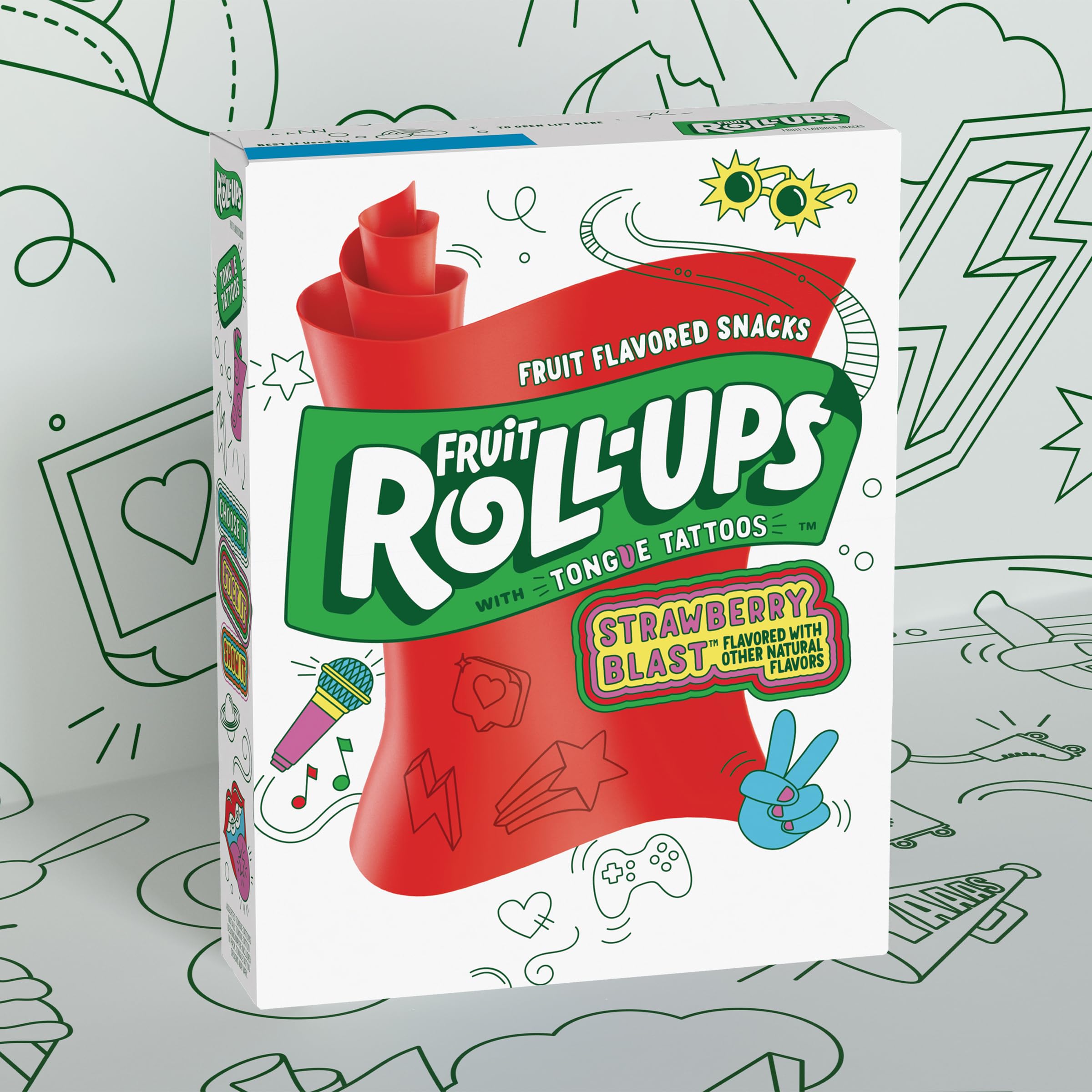 Fruit Roll-Ups Strawberry Blast Fruit Flavored Snacks - 0.5oz (10 Count) | Healthy On-The-Go Snack for Kids Lunchboxes, School, Travel & After School Treats