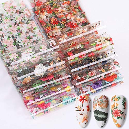10pcs Snake Sparkly Nail Foils for Manicure & Nail Art Decoration