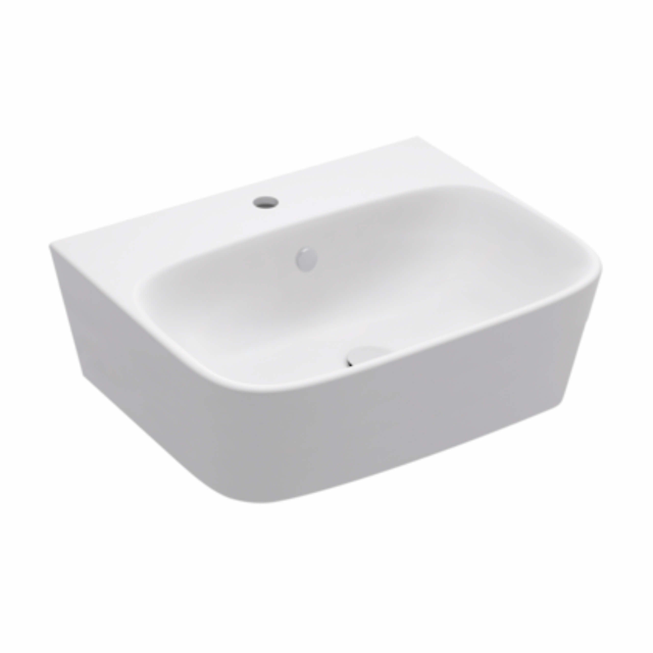 Modern Wall-Mounted Bathroom Sink Without Faucet Hole - Space-Saving Design for Small Bathrooms & Powder Rooms