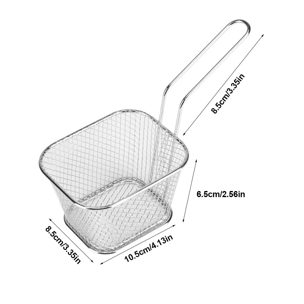 Stainless Steel Fryer Basket for Chips, Fries, Shrimps & Onion Rings - 1PC Commercial Deep Fry Basket for Restaurants & Home Kitchens - Perfect for Frying, Serving & Draining Fried Foods