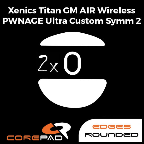 Corepad Skatez Mouse Feet for Pwnage Ultra Custom Symm 2 Wired & Wireless Gaming Mouse - Smooth Gliding Precision for FPS, MOBA & Esports Gaming