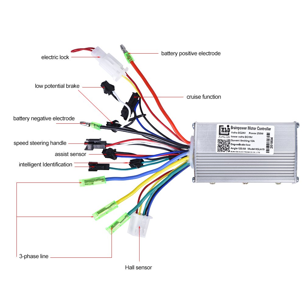24V 250W Brushless Ebike Controller for Electric Bikes & Scooters - Smooth Ride
