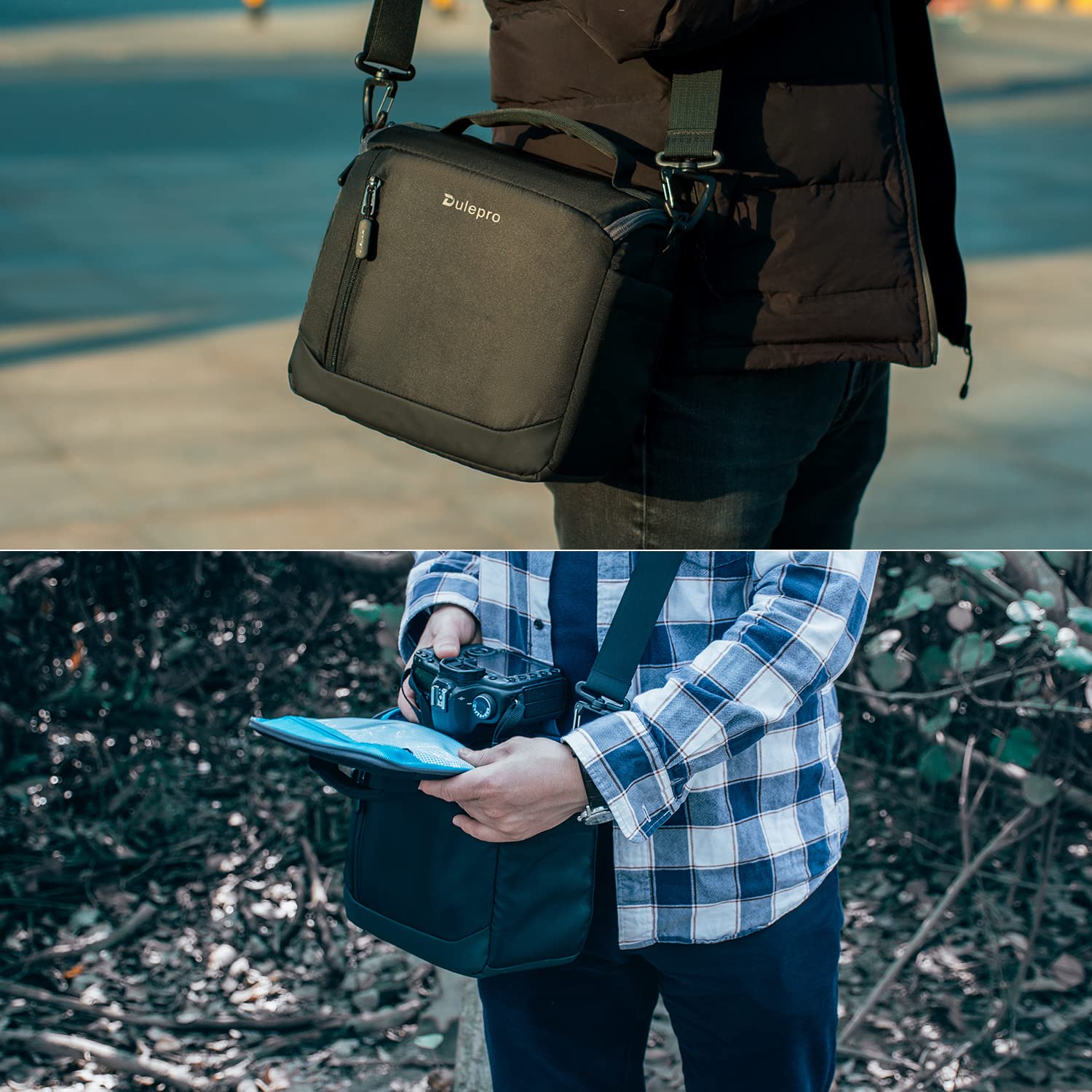 Waterproof Anti-Shock DSLR/SLR/Mirrorless Camera Shoulder Bag with Removable Padded Dividers - Compatible with Nikon, Canon, Sony - Perfect for Travel, Hiking & Photography Outdoors