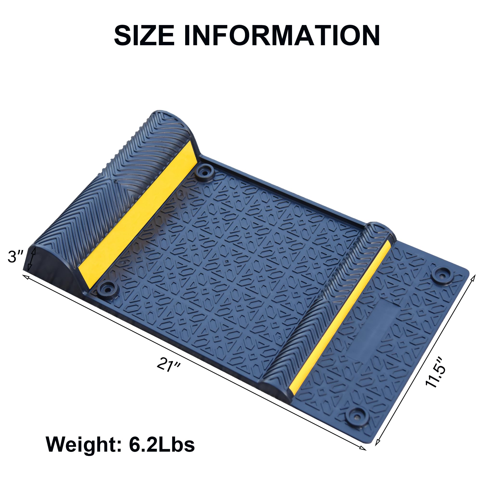 OrangeStar 4 Pack Heavy Duty PU Parking Guide Mat with Reflective Stripe - 21