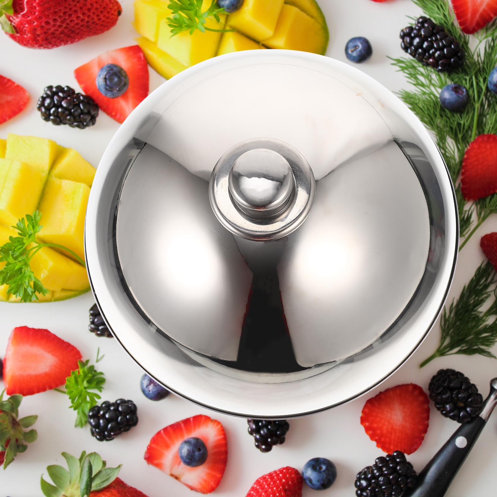 Yardwe 12.5 Inch Stainless Steel Food Dome Cover - Silver Plate Dust Cover for Home & Restaurant Use | Perfect for Buffets, Catering, and Food Display Protection