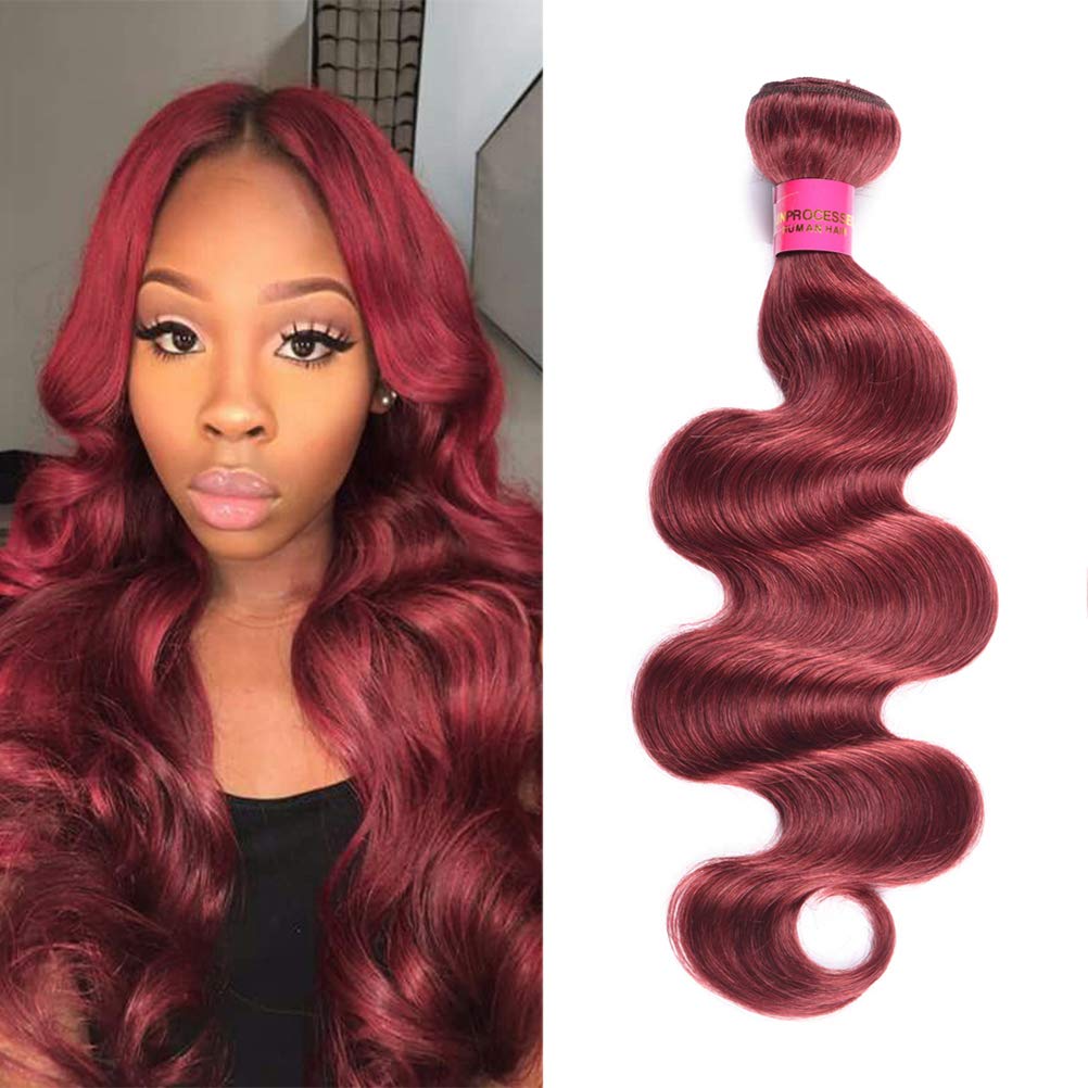 WOME Peruvian Color #33 Hair Bundles - 100% Unprocessed Human Hair Weft Extensions (14