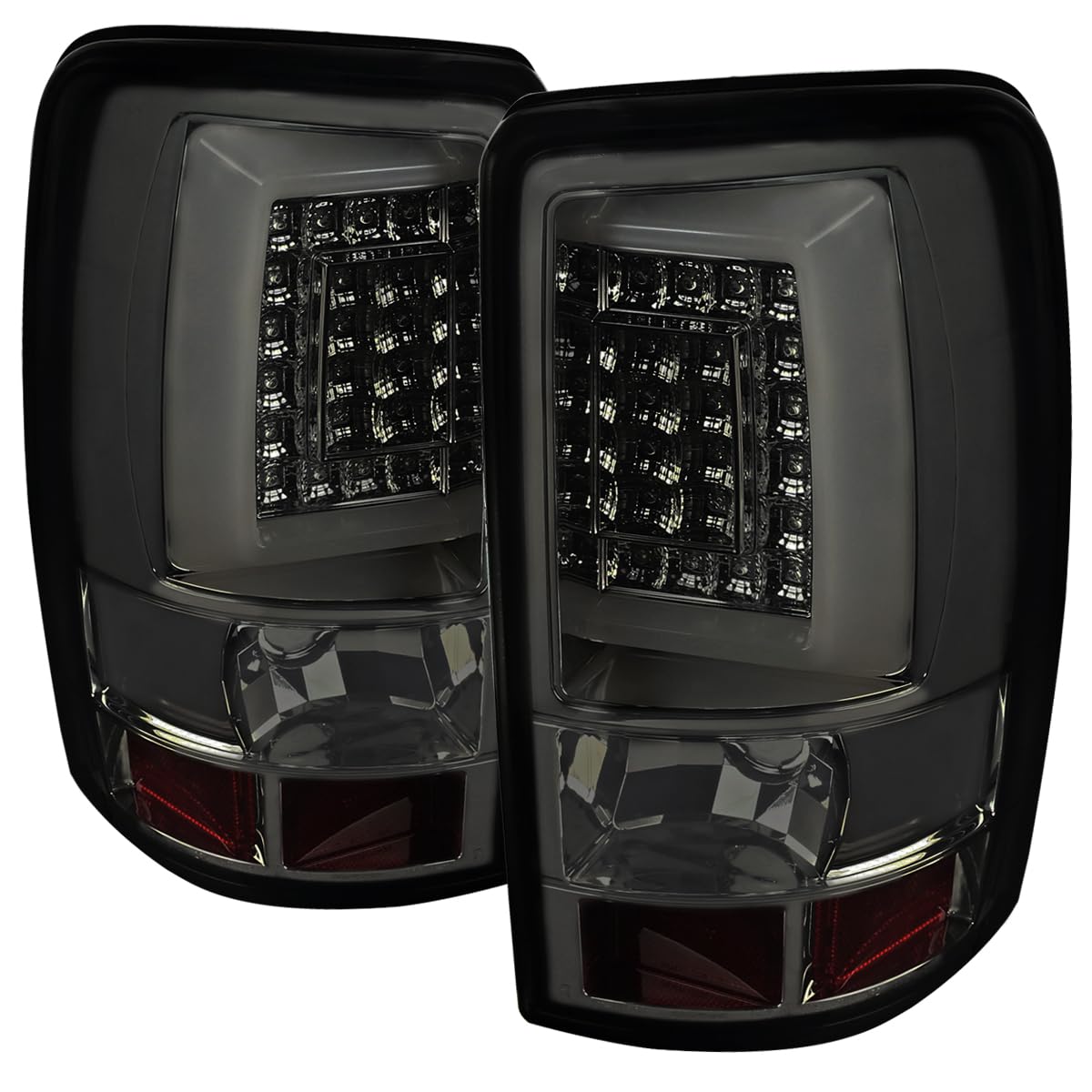 Smoke Lens LED Light Bar & Tinted Tail Brake Lights for 2000-2006 Chevy Suburban, GMC Yukon XL - Off-Road, Night Driving & Custom Car Styling