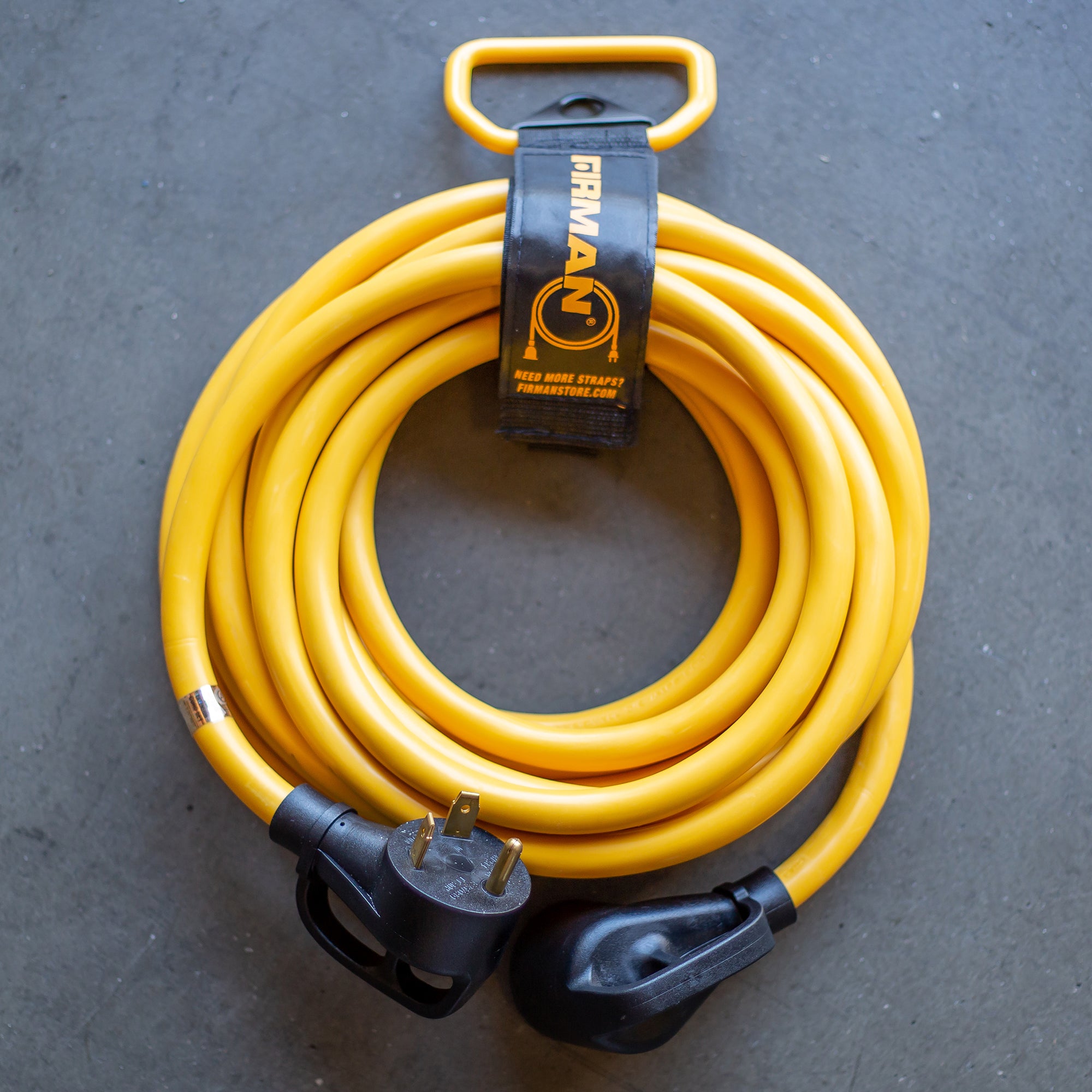 25' Heavy Duty TT-30P to TT-30R Power Cord with Storage Strap - RV, Generator & Camper Power Connection for Outdoor Adventures